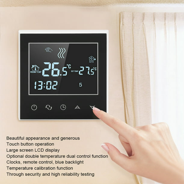 Digital Thermostat,Programmable WiFi Wireless Heating Thermostat Digital LCD Touch Screen App Control with Automatically Calibration Function and Anti-Freezing Function 
